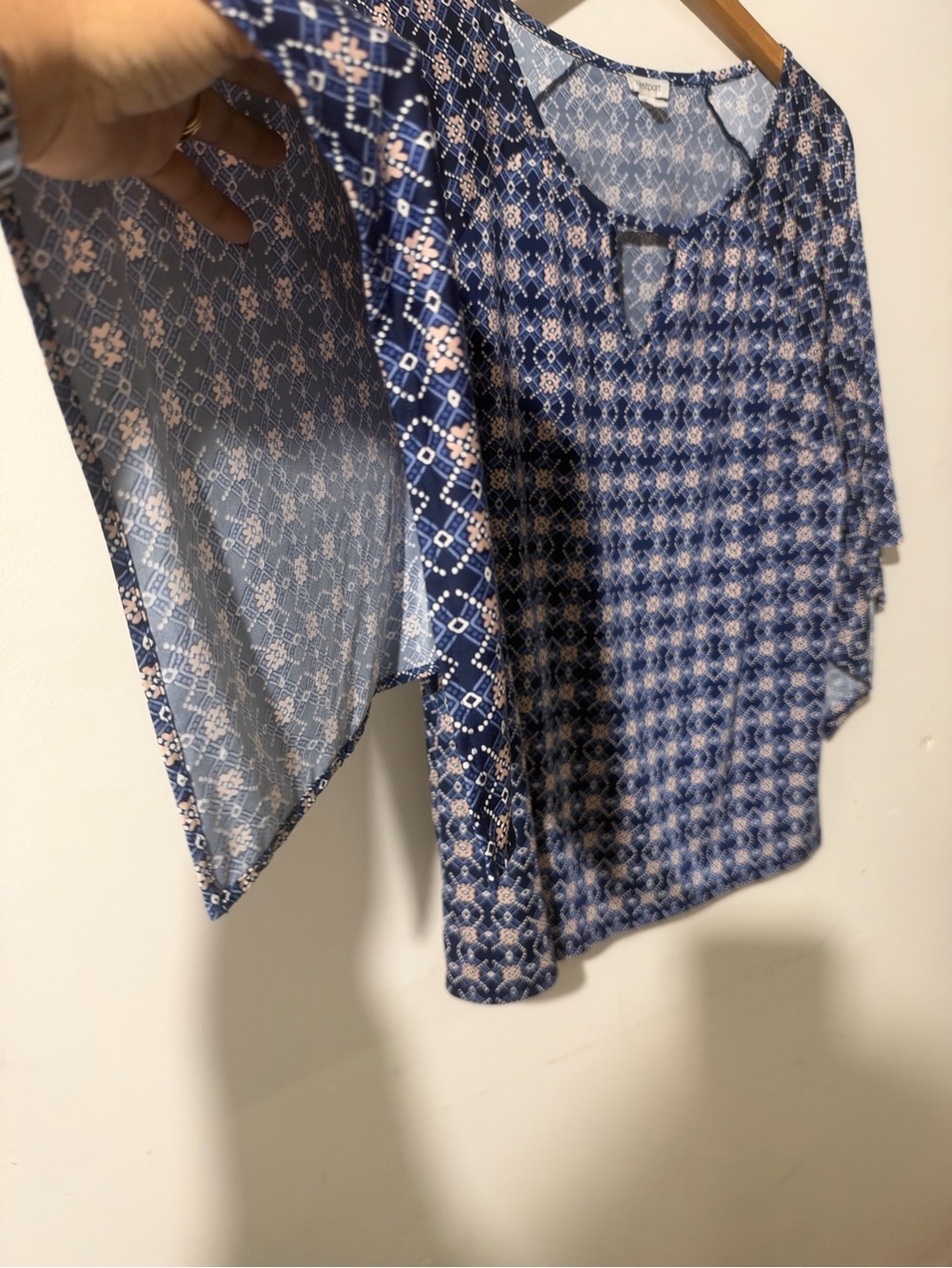 Westport Navy Blue & White Geometric Print Tunic - Picture 3 of 6